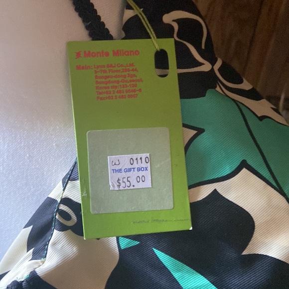 Monte Milano Spring Jacket Womens Small Floral 3/4 Sleeves Black Green White NWT - Picture 12 of 12